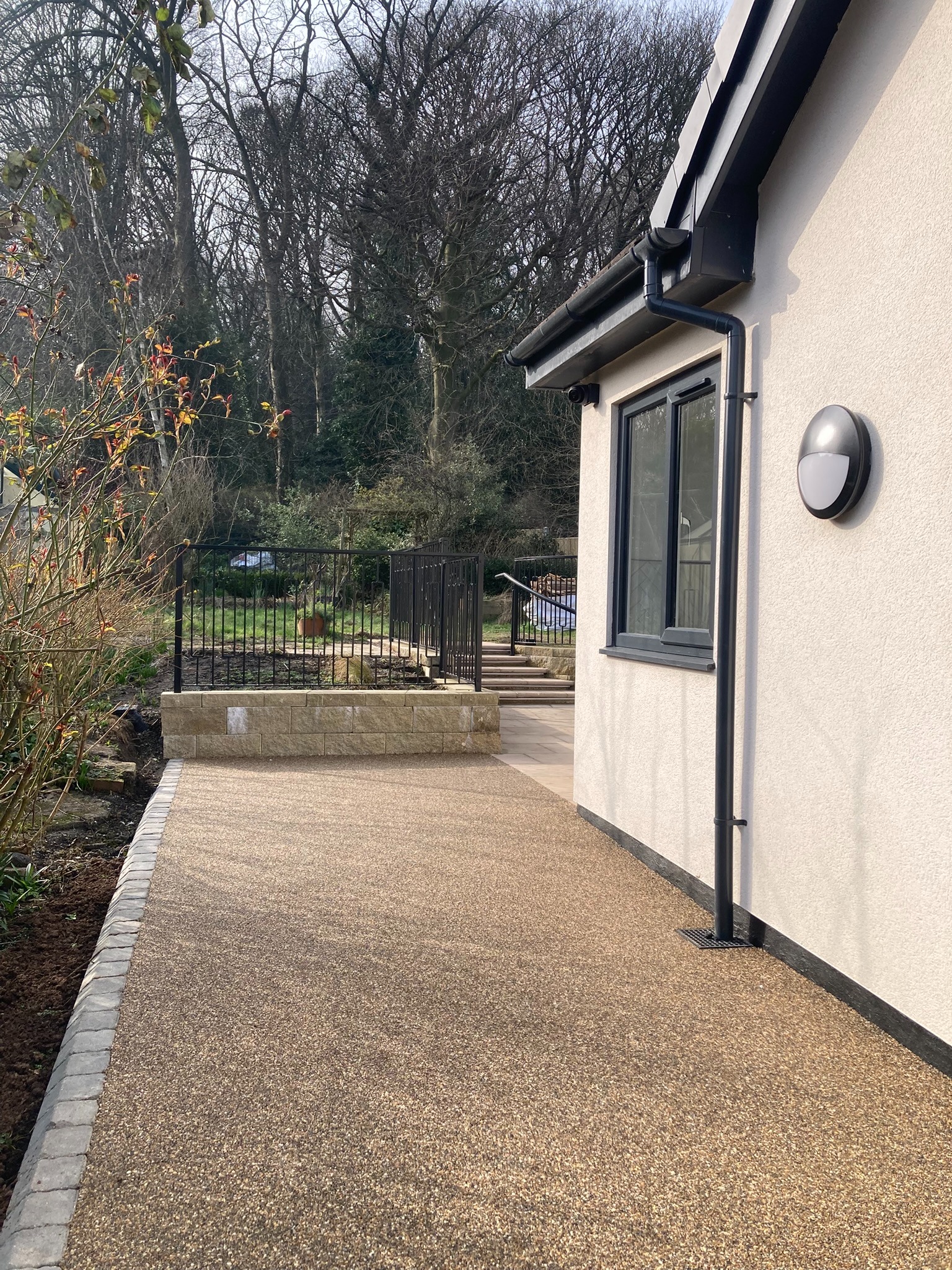 Accessible external route and landscaped approach at Carlton Drive